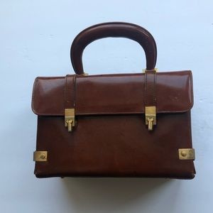 Tano of Madrid. Vintage box handbag. Brown